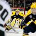 Michigan freshman goaltender Jared Rutledge in a ready stance in the game against Michigan State at Joe Louis Arena on Saturday, Feb. 2. He had 26 saves. Daniel Brenner I AnnArbor.com